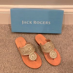 Girls Jack Rogers Gold Glitter Sandal
